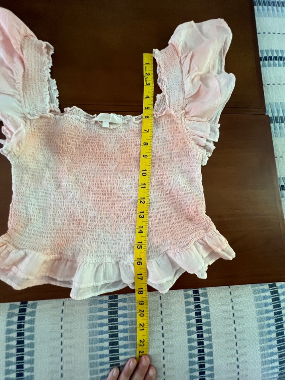 LoveShackFancy Light Pink Smocked Ruffle Top - Picture 8 of 8